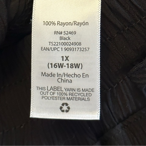 Terra & Sky | Black Cropped Wide Leg Pants with Drawstring - Picture 4 of 7